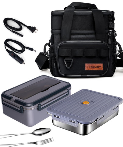 Rhudaky caja de almuerzo eléctrica con capacidad 60oz para calentar comida y conservar sabor