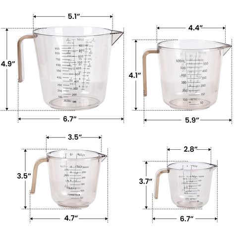 RHUISHU diseño robusto de tazas medidoras para uso diario en la cocina.