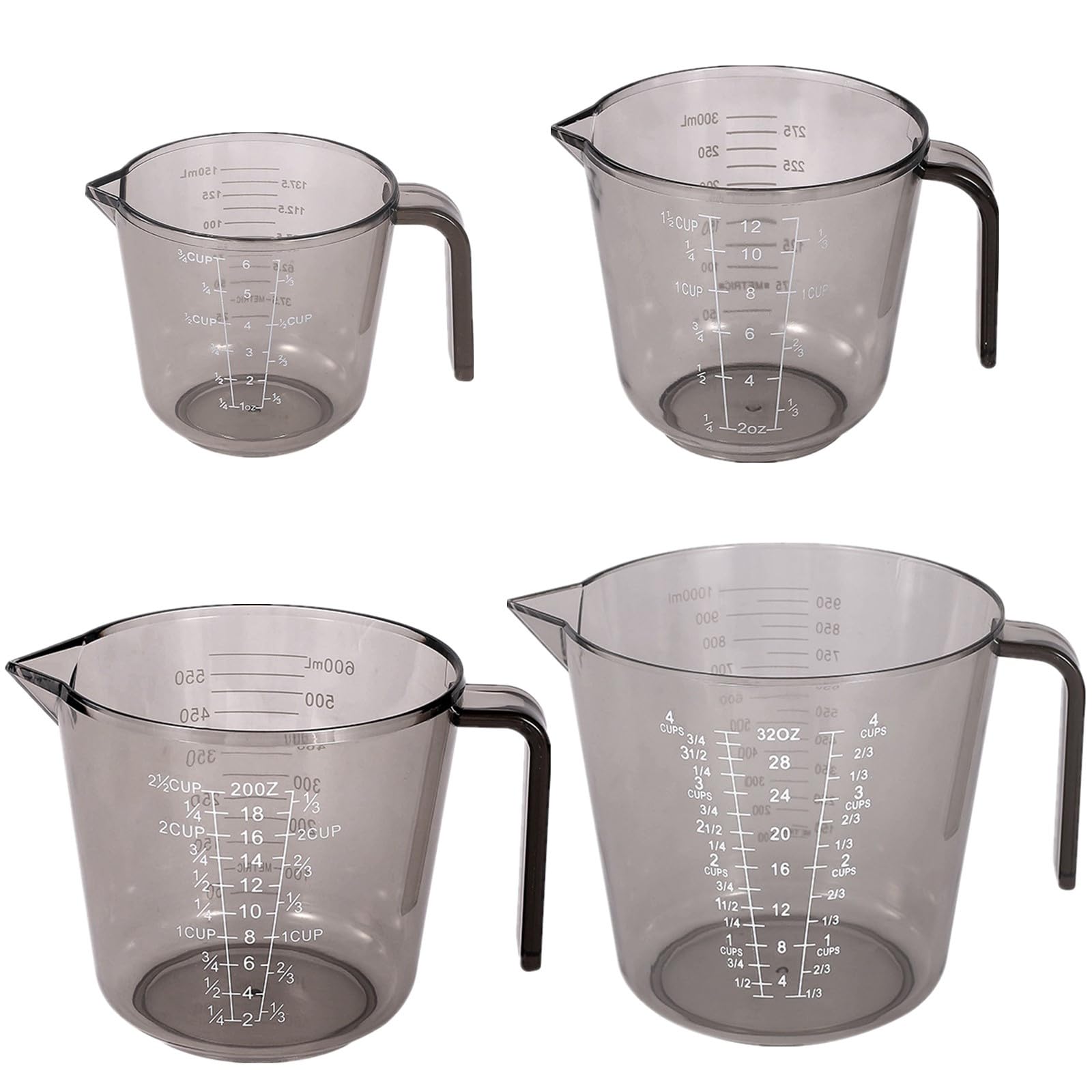 RHUISHU tazas medidoras 1000 ml con pico vertedor para porciones grandes.