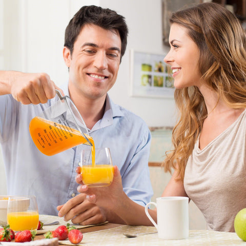 RHUISHU tazas medidoras 600 ml con pico vertedor para verter con control.