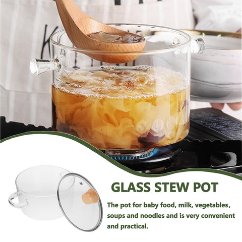 Riavzau Olla de vidrio diseño claro y moderno para la cocina.