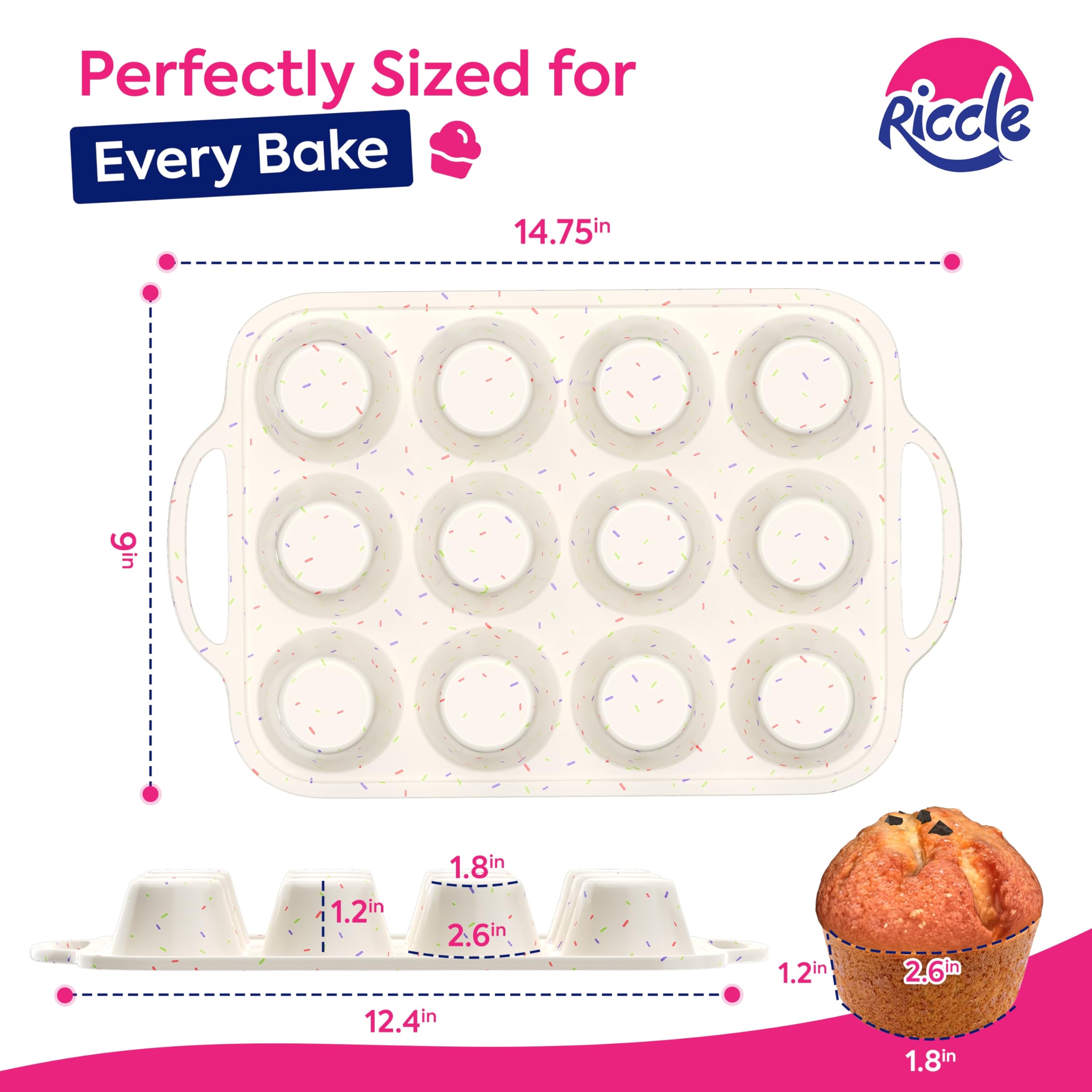 RICCLE bandejas silicona dos piezas apilables para ahorro de espacio