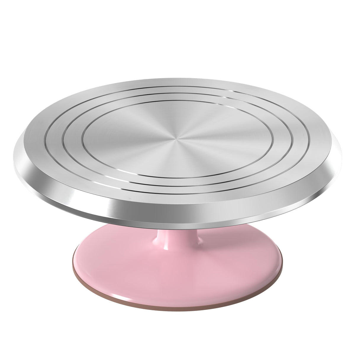 Riccle base rotativa para pasteles rosa facilita decorar con precisión en 12 pulgadas