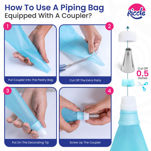 Bolsas reutilizables y boquillas Riccle, solución duradera para glaseado.