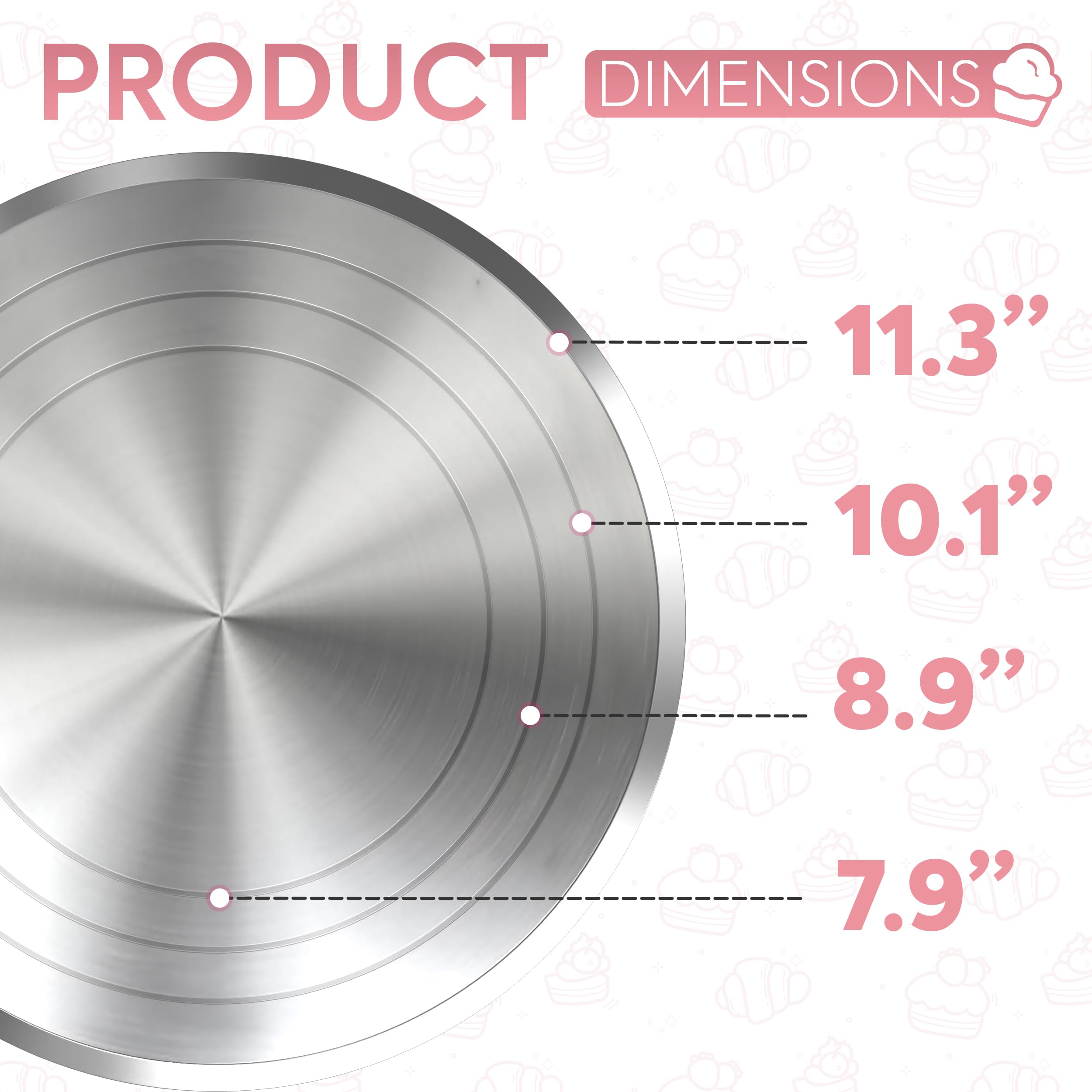Riccle disco base estable rosa ayuda a posicionar la tarta con precisión