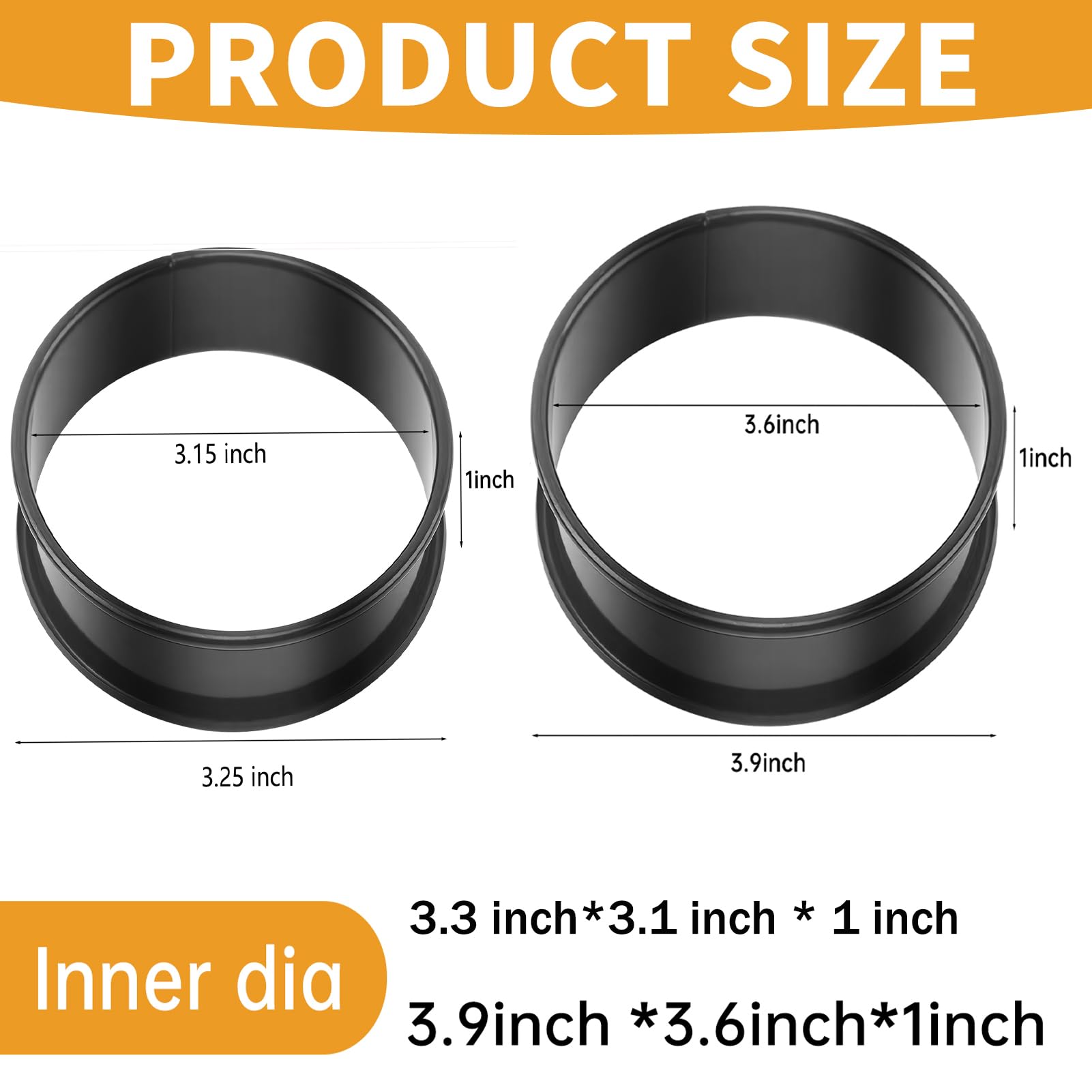 RICHSC-PAN: anillos crumpet de 3,35 pulgadas para porciones más compactas