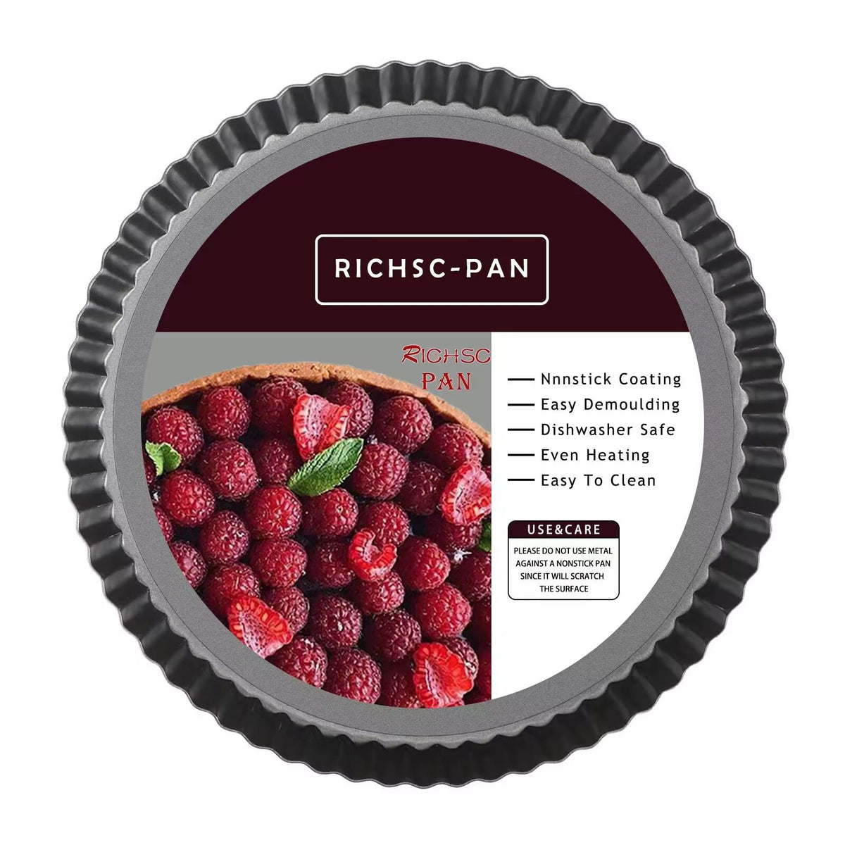 RICHSC-PAN molde para tartas con base desmontable para desmoldar fácilmente.