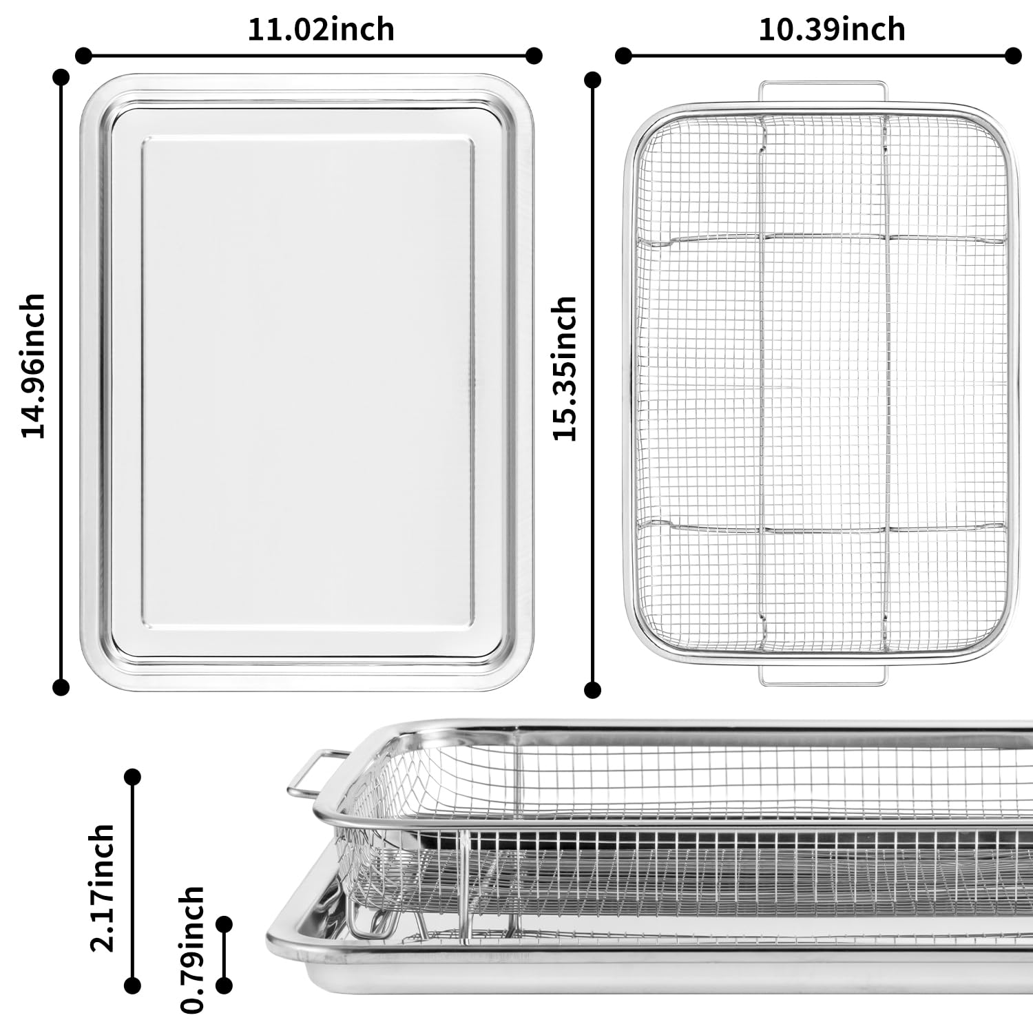 RIDGEPOLE bandeja de horno de acero inoxidable, cocción consistente