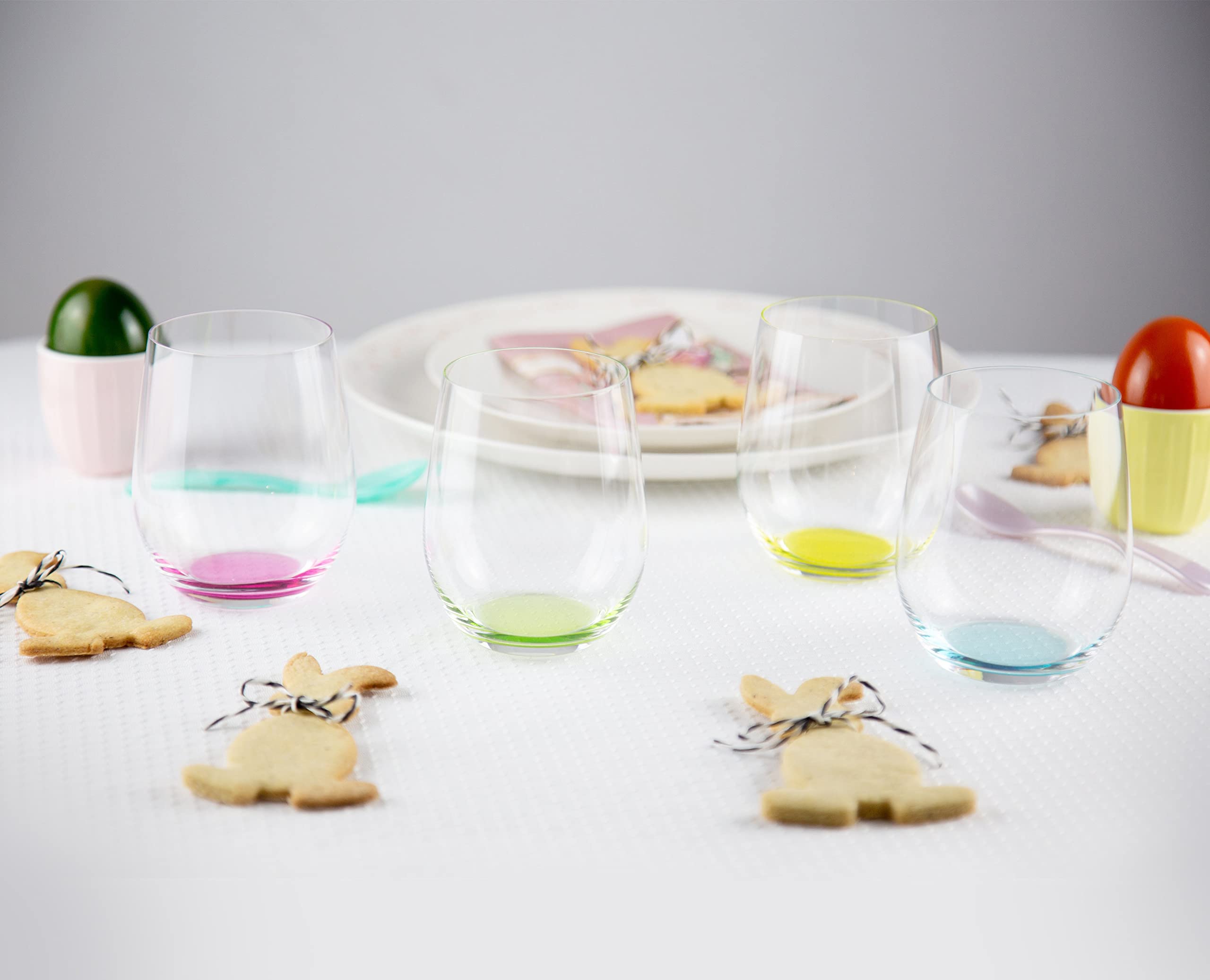 Riedel O Happy Verde: copa sin tallo con base verde para bebidas claras