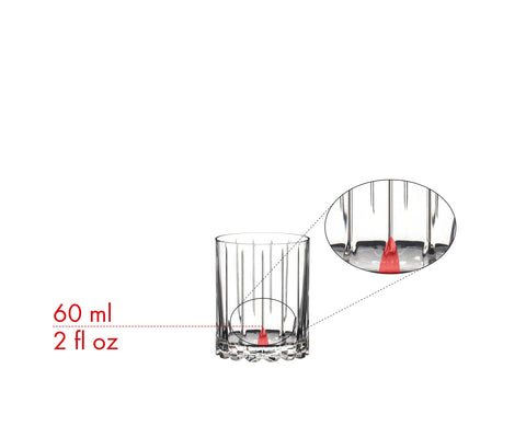 Riedel Double Rocks, vaso de cristal claro que realza la claridad y elegancia.