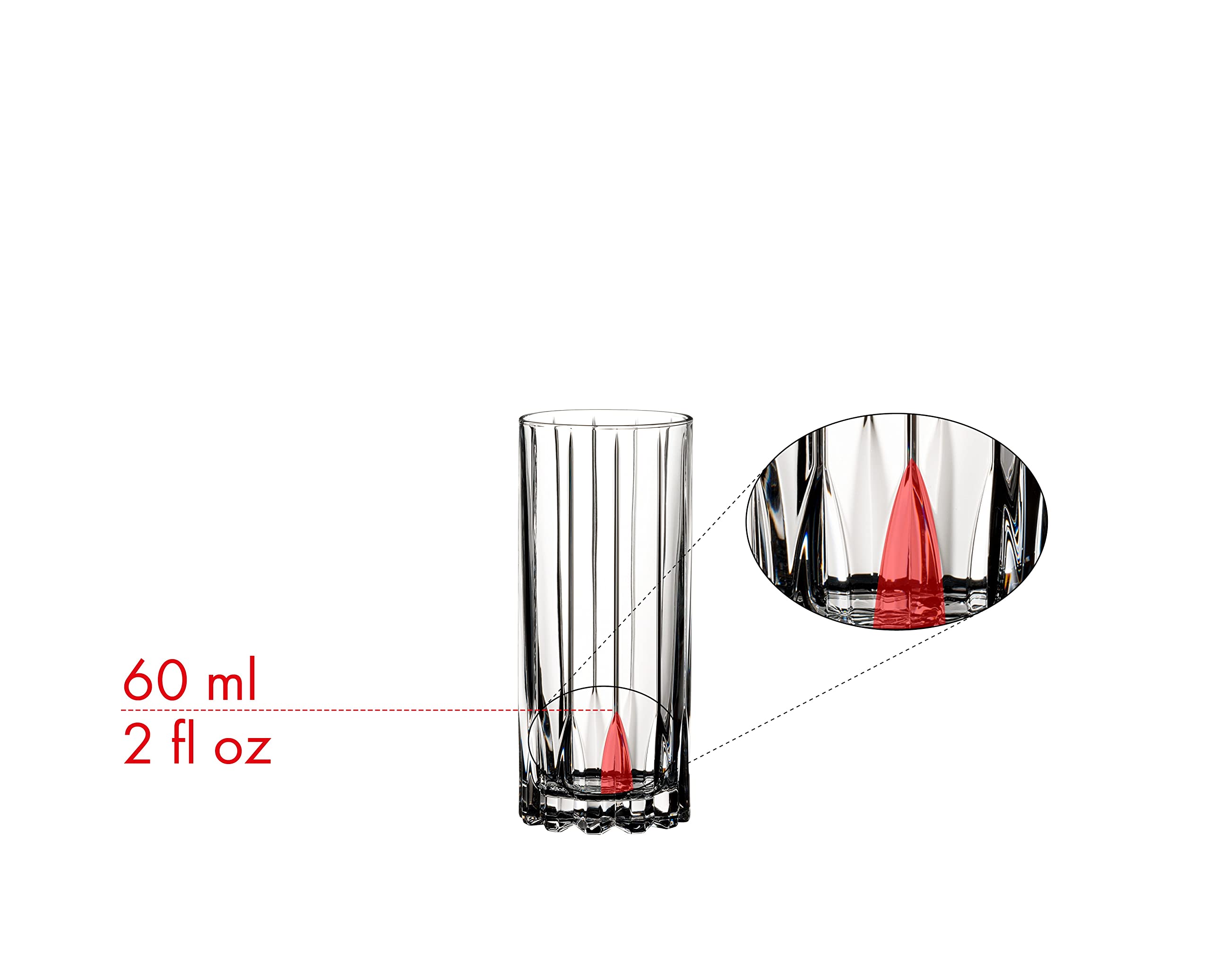 Vaso alto Riedel con diseño preciso para tragos clásicos y servicio elegante.