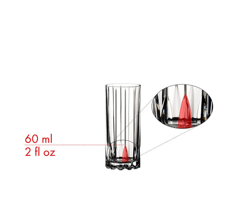 Vaso alto Riedel con diseño preciso para tragos clásicos y servicio elegante.