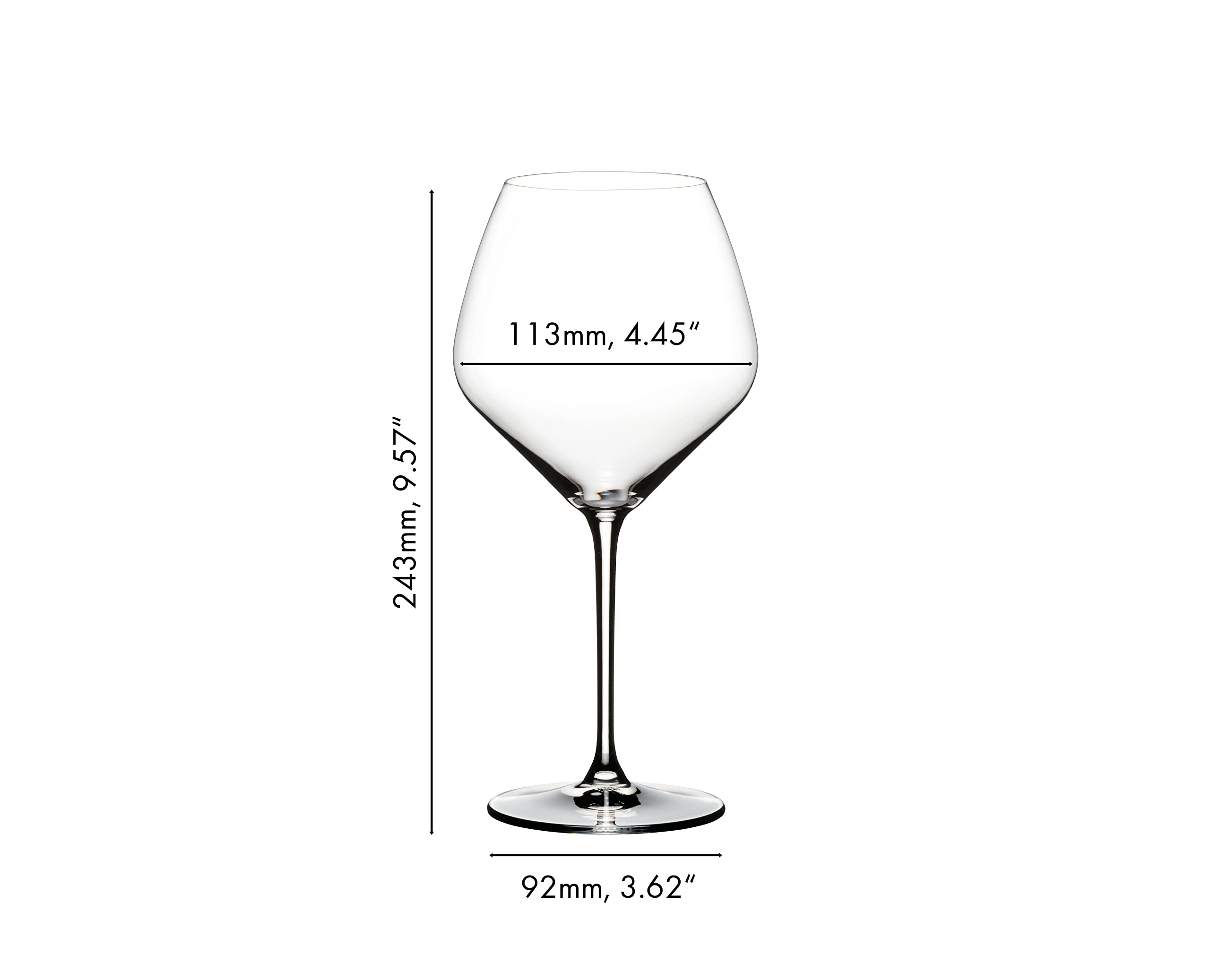 Copa Riedel Extreme Pinot Noir con capacidad de 27,16 onzas para servir.