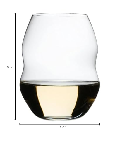 Detalle ondulado de la copa Swirl de Riedel, facilita la aireación del vino.