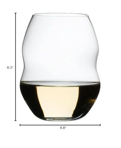 Detalle ondulado de la copa Swirl de Riedel, facilita la aireación del vino.