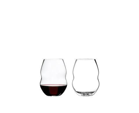 Copa Riedel Swirl con diseño ondulado, agarre ergonómico para servir vino