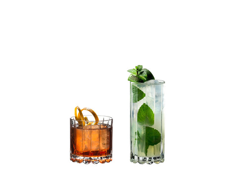 Vaso alto de Riedel para cócteles, ideal con hielo grande.