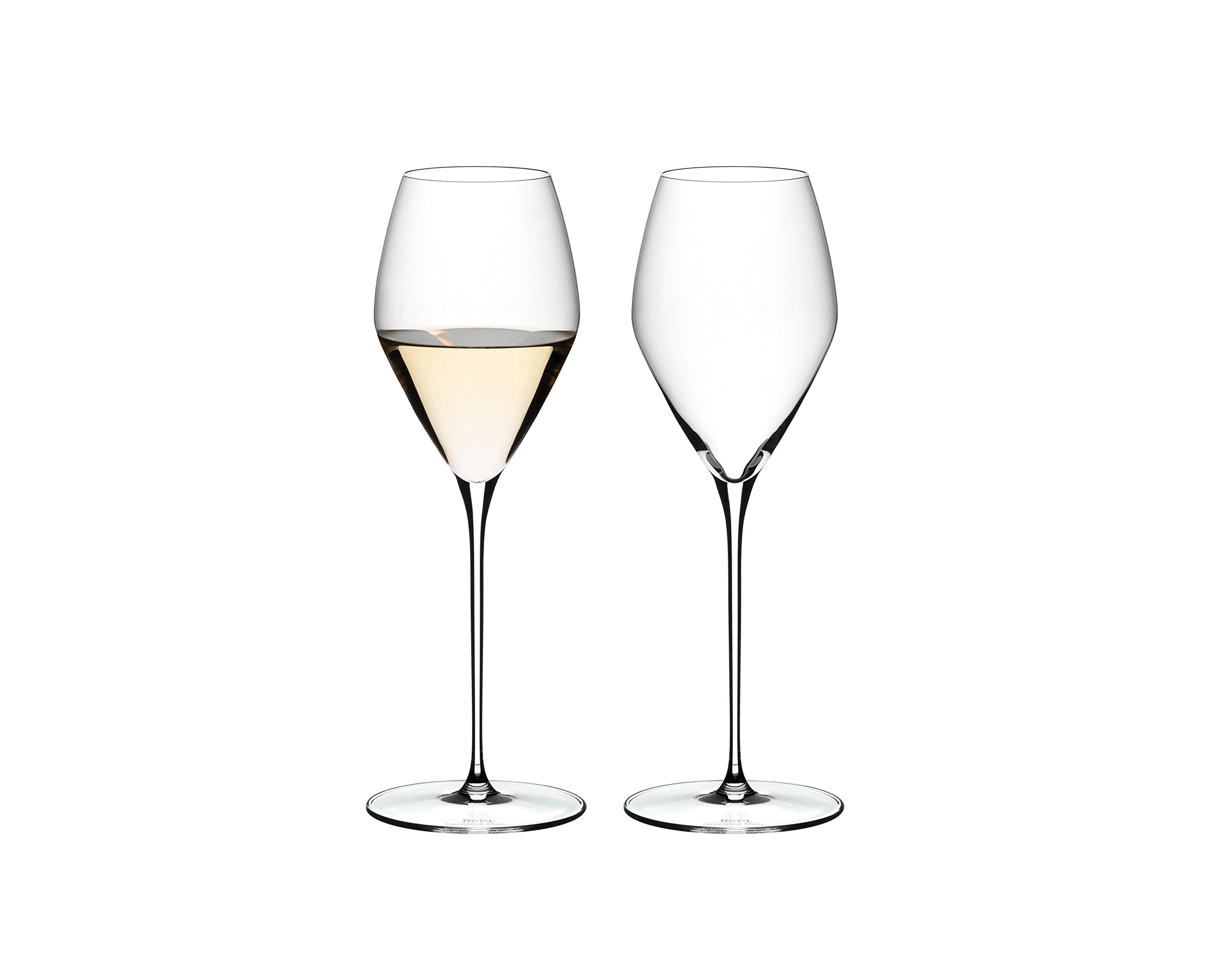 Par de copas Riedel Veloce Sauvignon Blanc para degustación elegante.