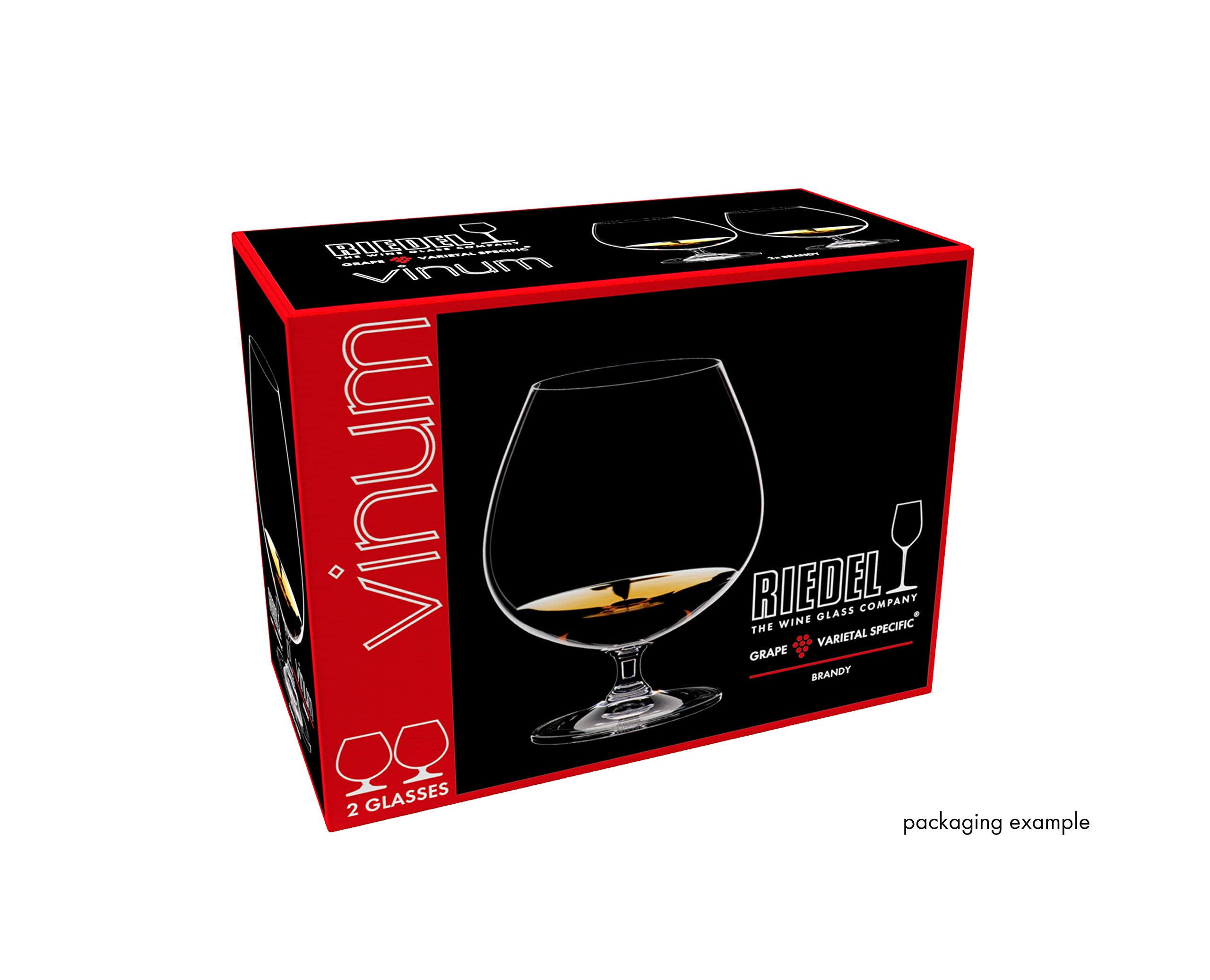 Capacidad de 29 onzas y dimensiones de 4.65 por 4.65 pulgadas de Riedel Vinum Brandy.