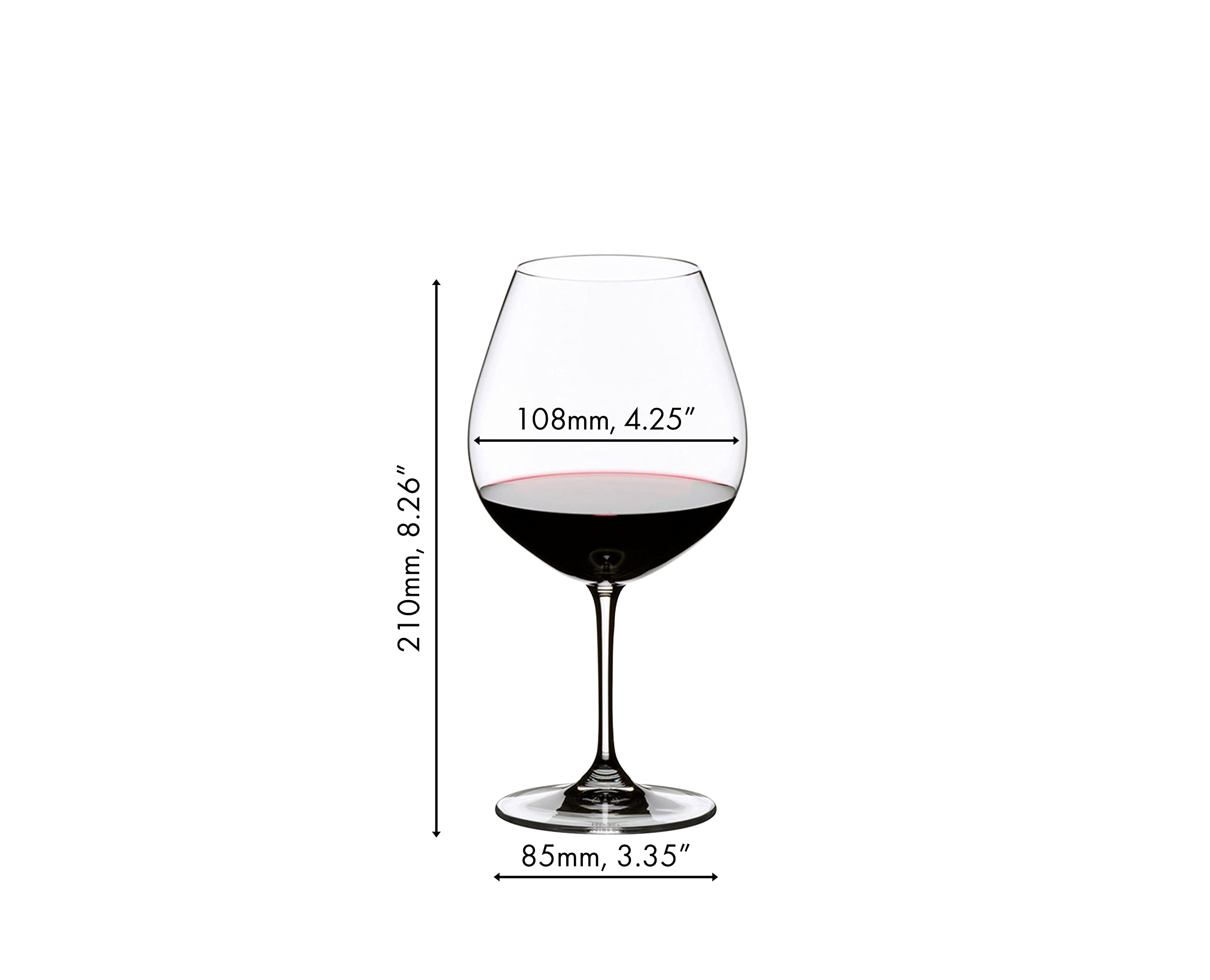 Copa Riedel Vinum Pinot Noir Borgoña, capacidad de 24 onzas para porciones adecuadas.