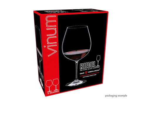 Copa Riedel Vinum Pinot Noir Borgoña, apta para lavado a mano y mantener el brillo.