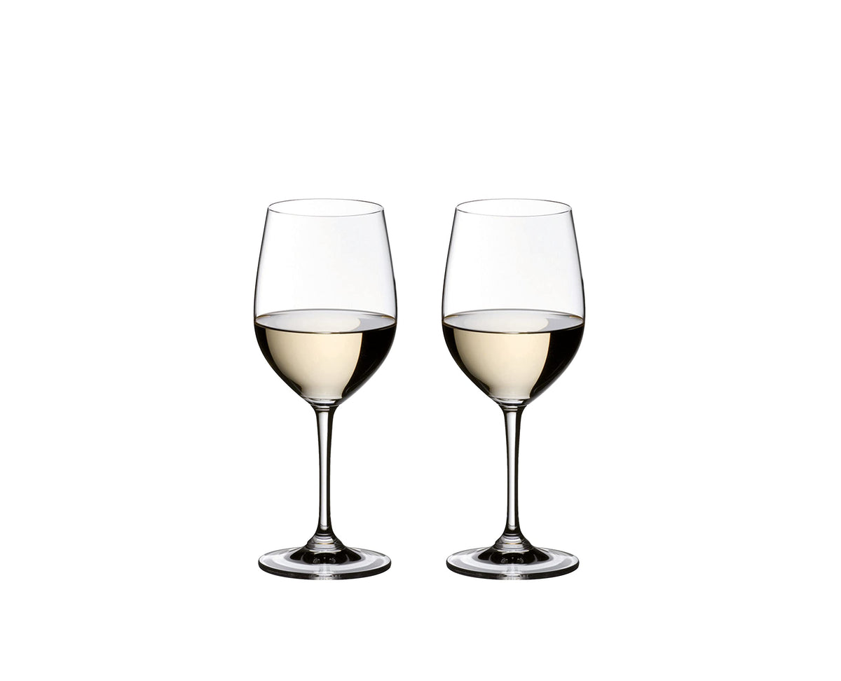 Copa Riedel Vinum Viognier/Chardonnay, vista frontal, potencia la frescura y notas frutales.
