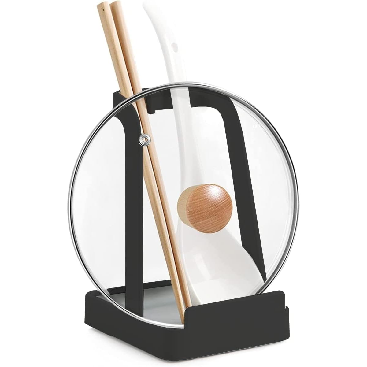 Rievem reposacucharas con soporte para tapas en acero inoxidable para ordenar utensilios