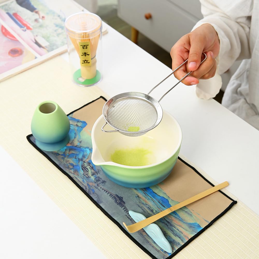 RiFansangyutea Matcha Set tamiz de acero inoxidable para eliminar grumos