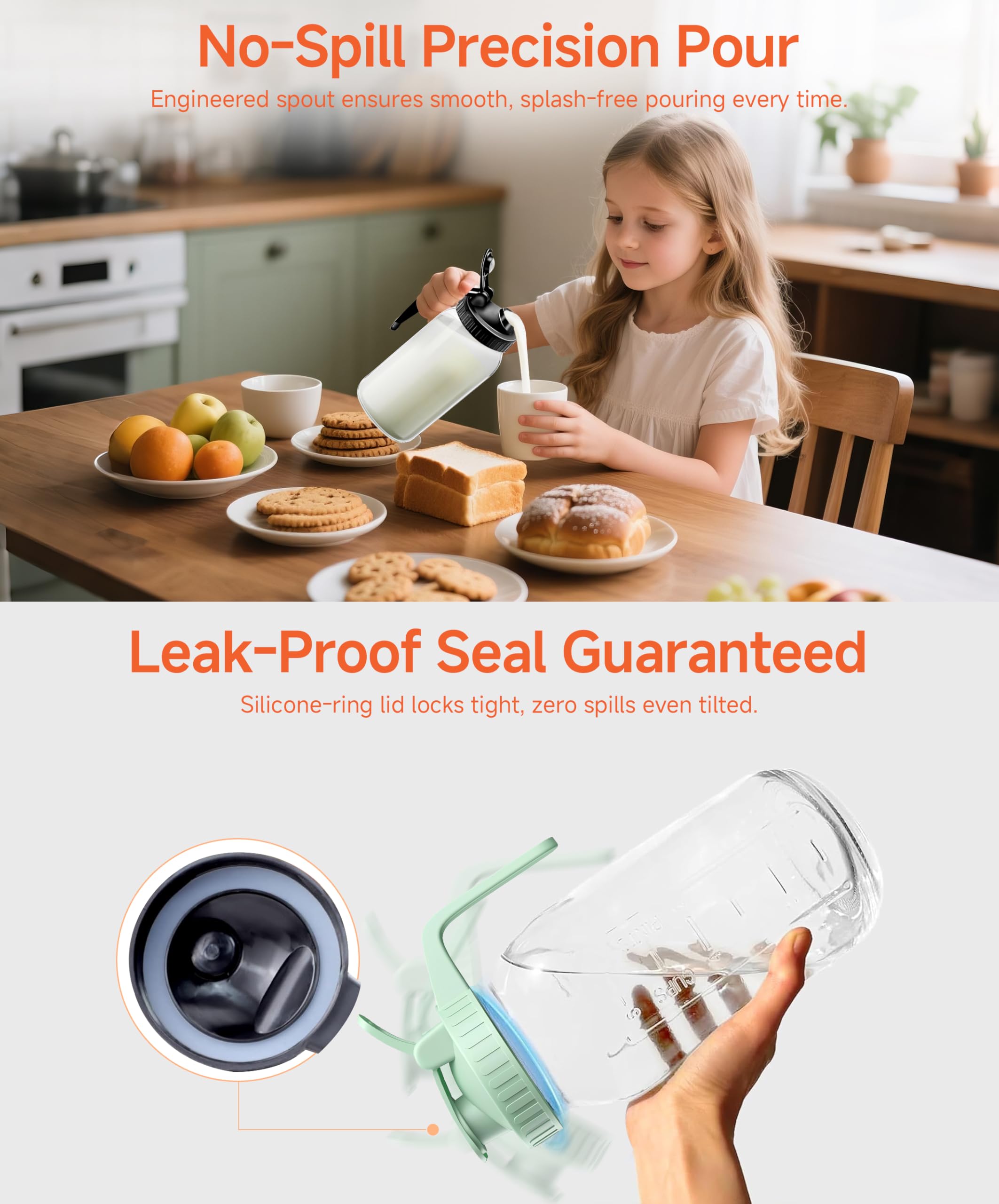 Rightled jarra mason 64oz con filtro integrado para infusionar sabores sin residuos