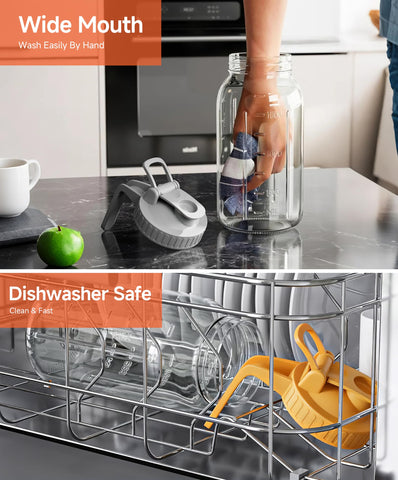 Rightled jarra mason 64oz paredes gruesas ofrecen mayor durabilidad en la nevera o picnic