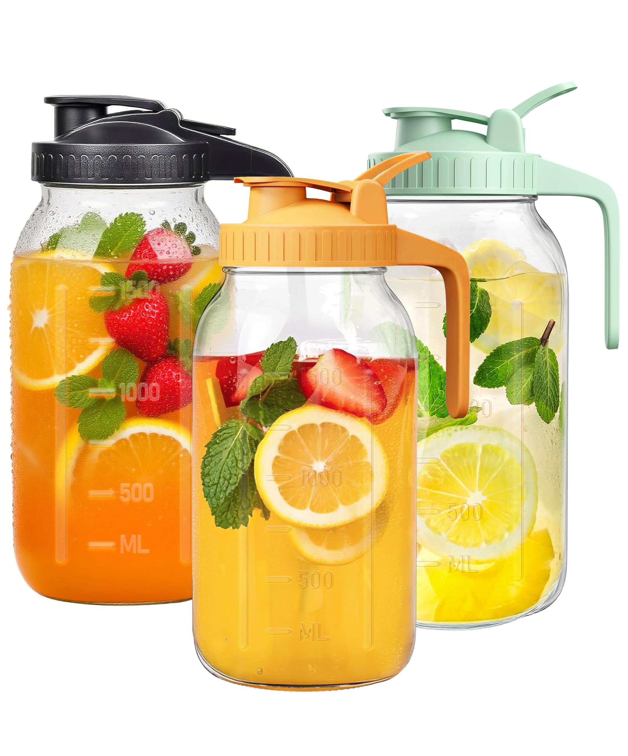 Rightled jarra mason 64oz con tapa hermética para conservar bebidas con seguridad