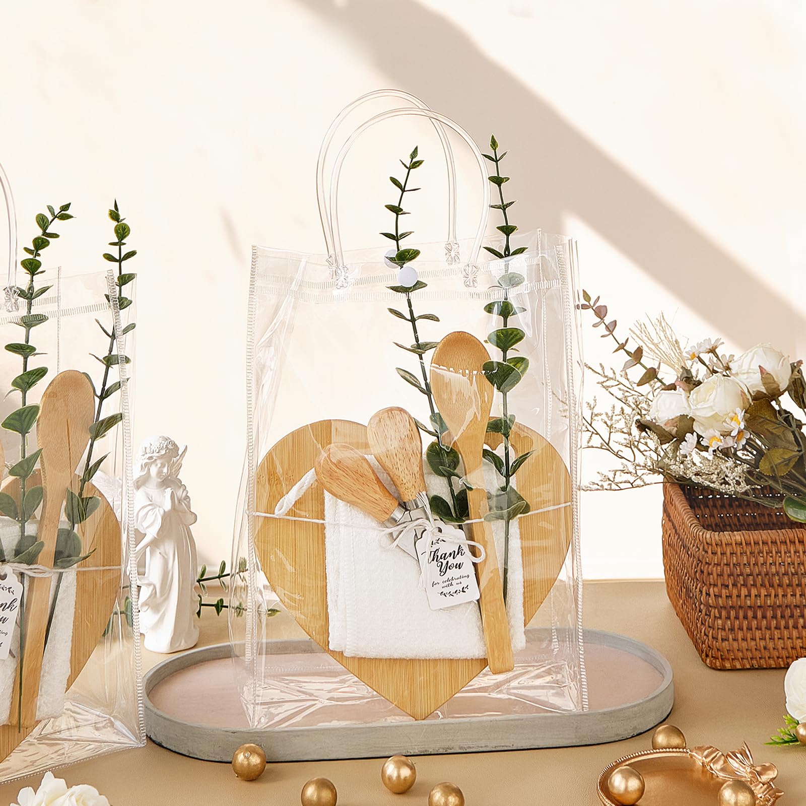 Rigibright ramas eucalipto artificial, toques decorativos para mesa.