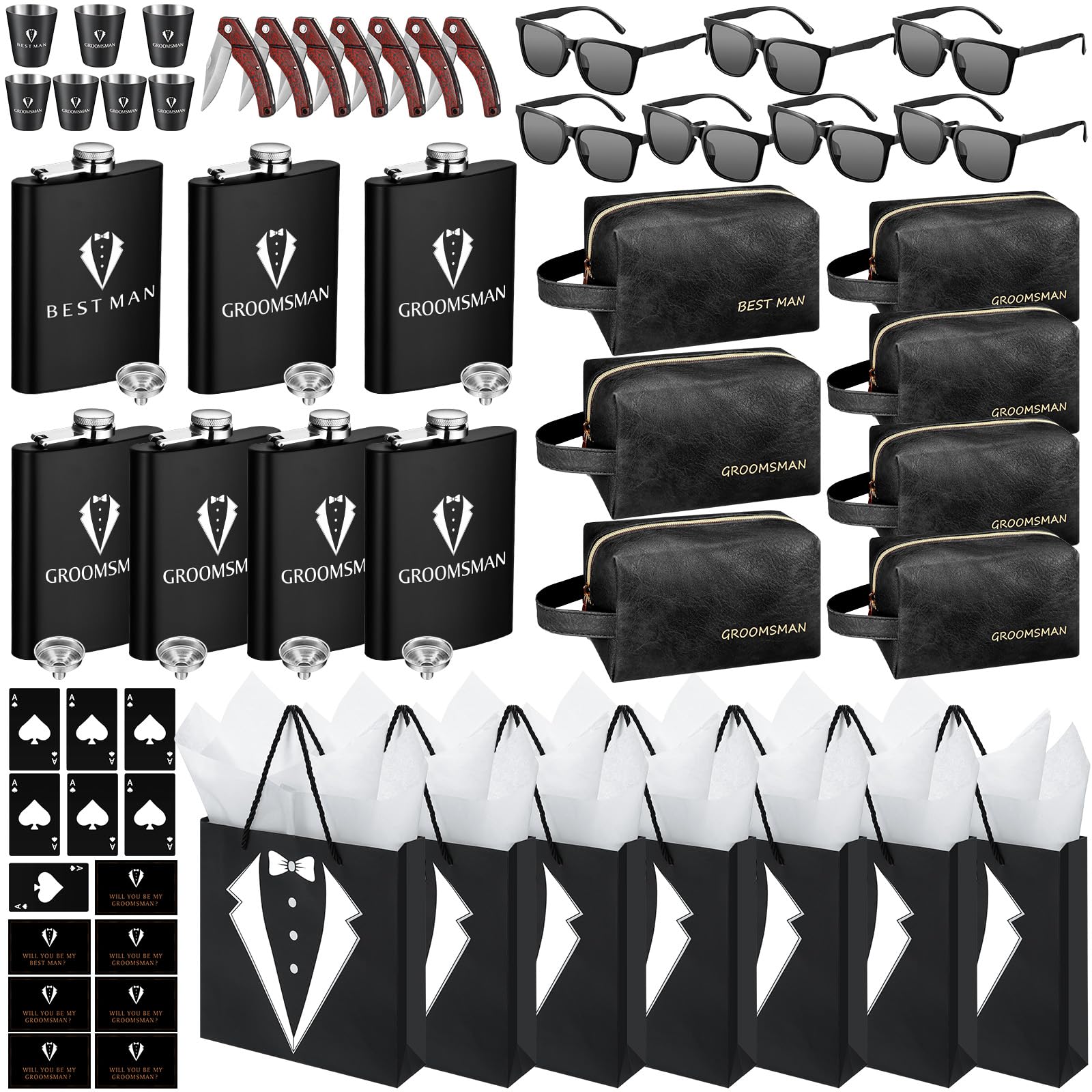 Rigibright set padrinos boda, vista general de la caja de propuesta para agradecer