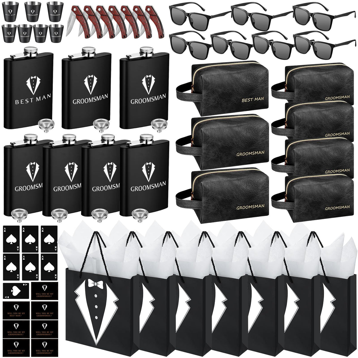 Rigibright set padrinos boda, vista general de la caja de propuesta para agradecer
