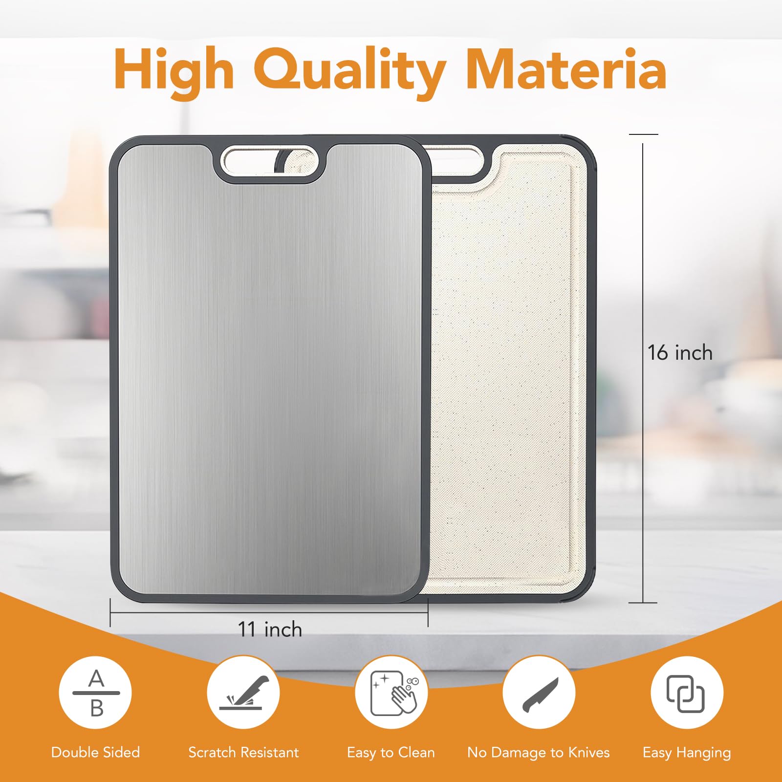 RihanYol superficie de titanio puro, resistente a manchas, ideal para carnes.