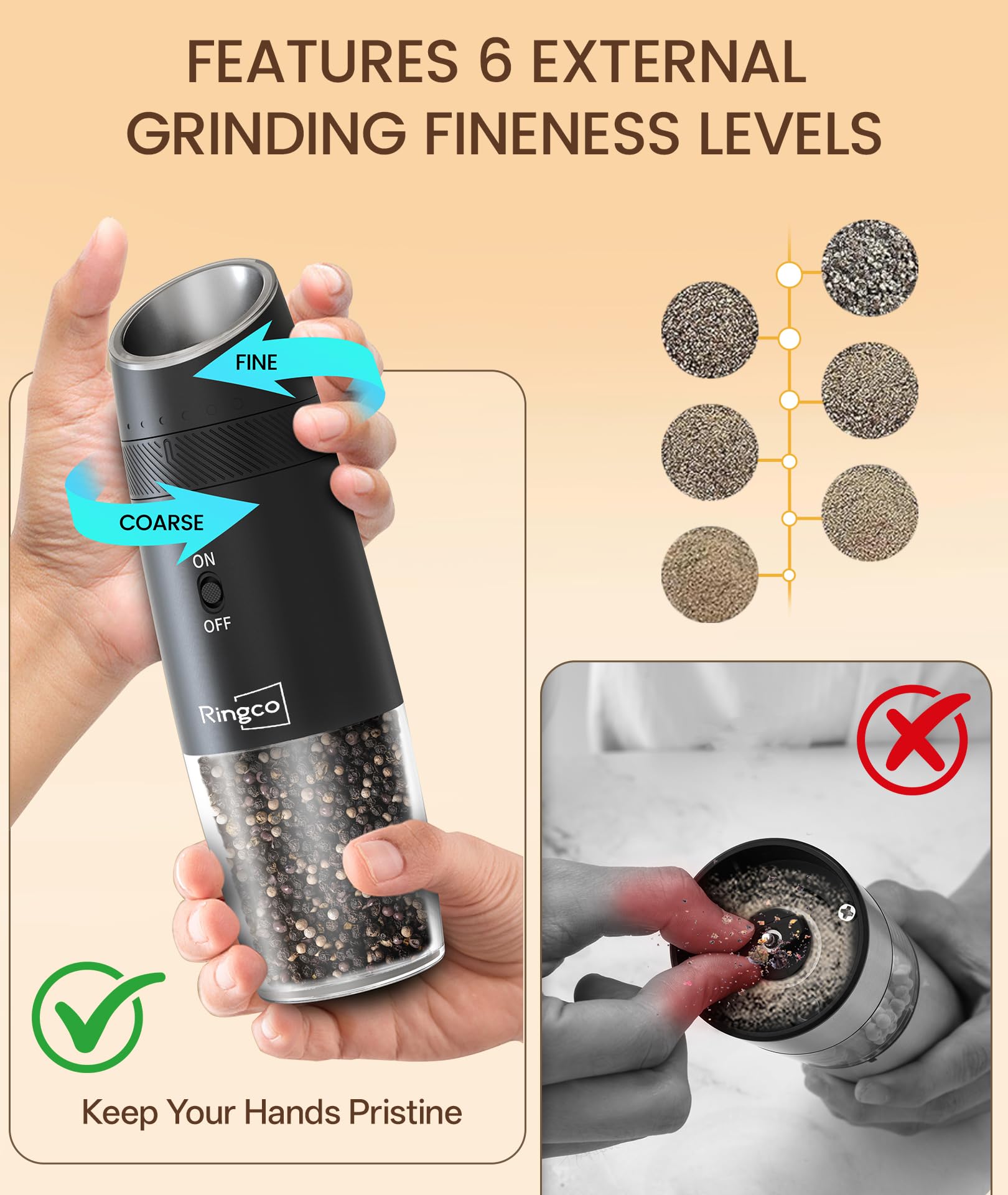 Ringco Gravity: luz LED que facilita dosificar especias con claridad.
