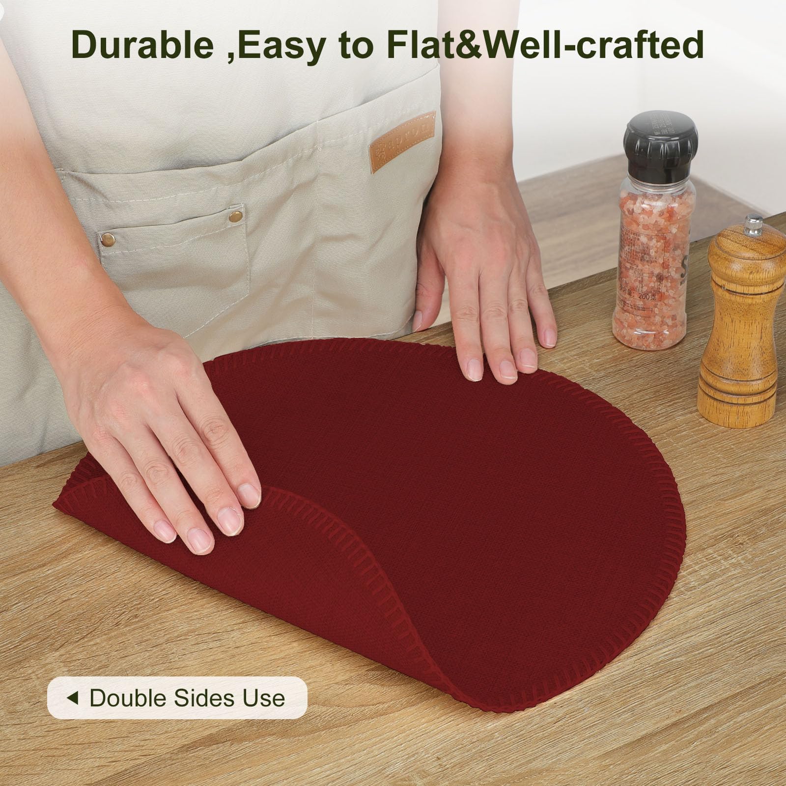 Rinpon manteles con bordes cosidos: acabado decorativo y duradero.