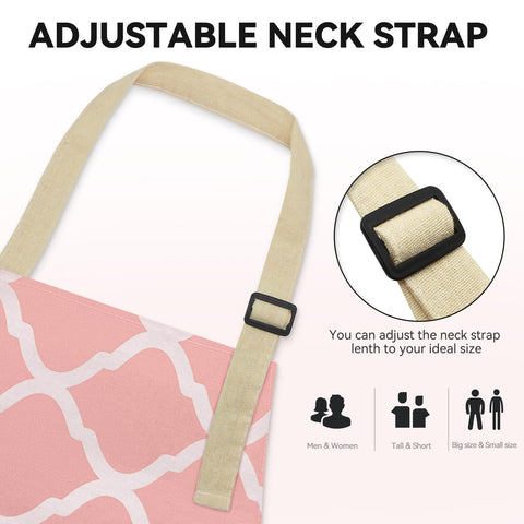 Delantal Riqiaqia con ajuste de cuello para mayor comodidad.