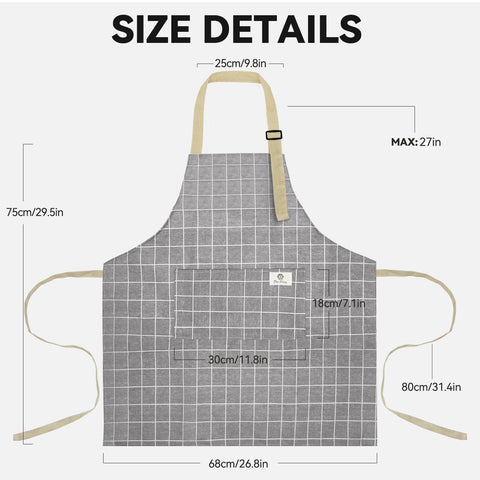 Delantal Riqiaqia para hombre con bolsillos centrales, cómodo para asados y cocina.