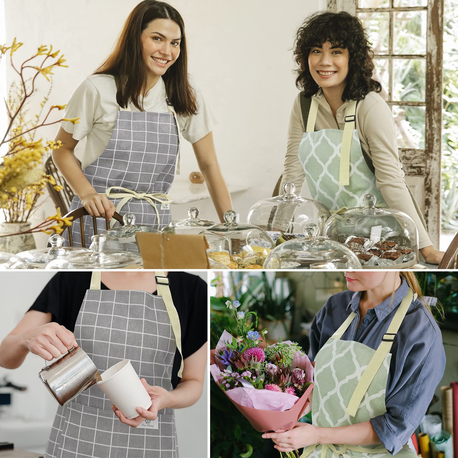 Delantal Riqiaqia, fácil lavado y secado rápido para cocinas ocupadas.