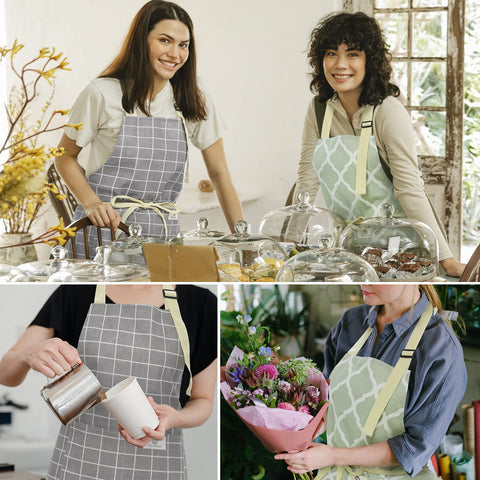 Delantal Riqiaqia, fácil lavado y secado rápido para cocinas ocupadas.
