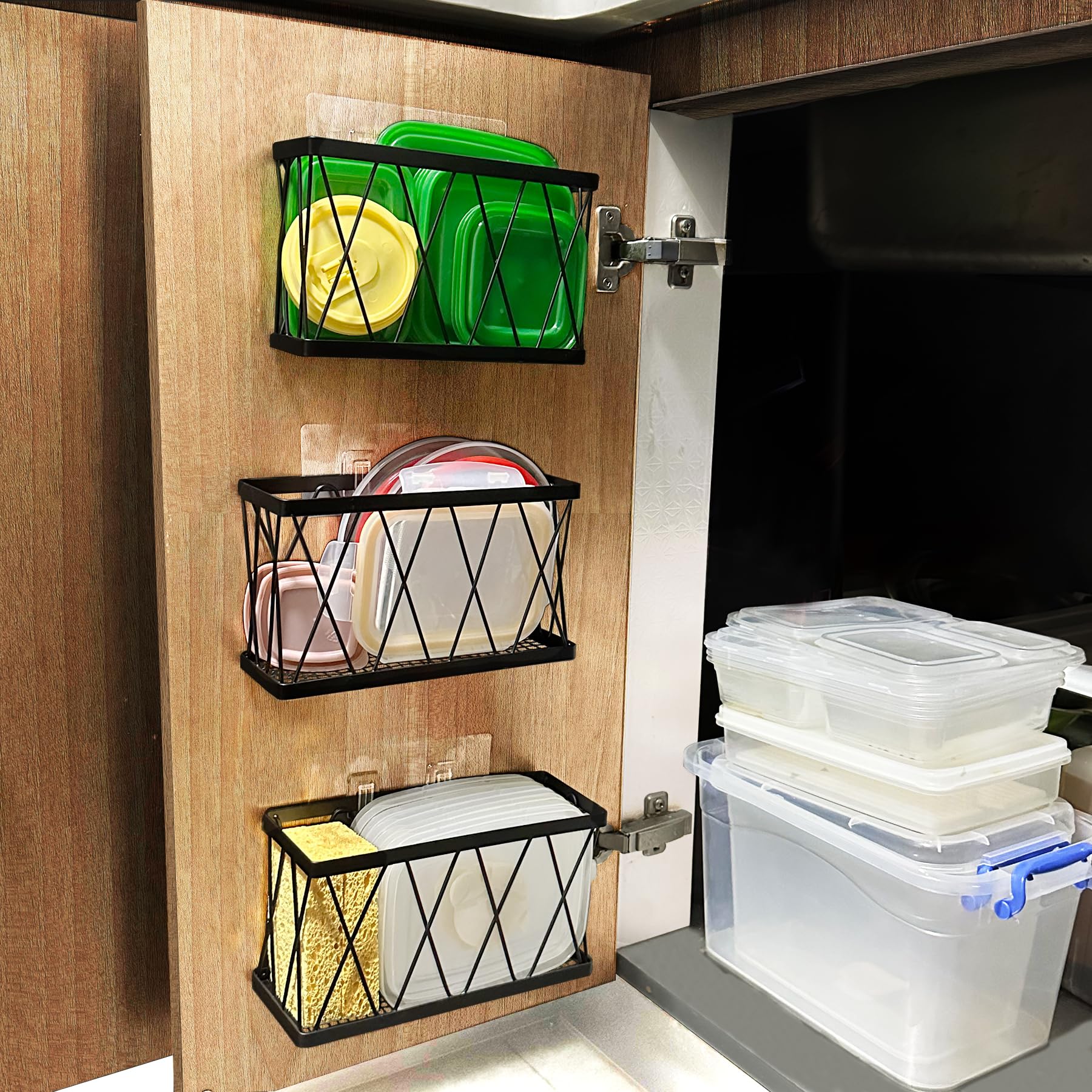 Rise age organizador de puerta de armario adhesivo para optimizar espacio.