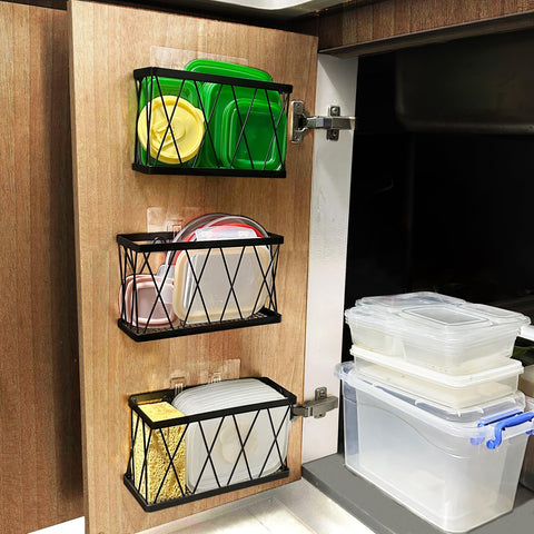 Rise age organizador de puerta de armario adhesivo para optimizar espacio.