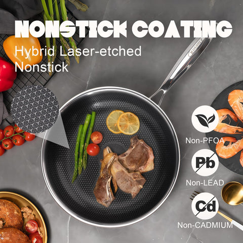 Sartén híbrida RisenutX compatible con cocinas de inducción para mayor versatilidad.