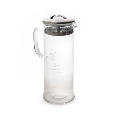 Rishi tetera de cristal 1000 ml muestra la infusión en tiempo real