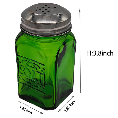 Conjunto Kerixi salero y pimienta verde, conjunto de 2 para mesa funcional.