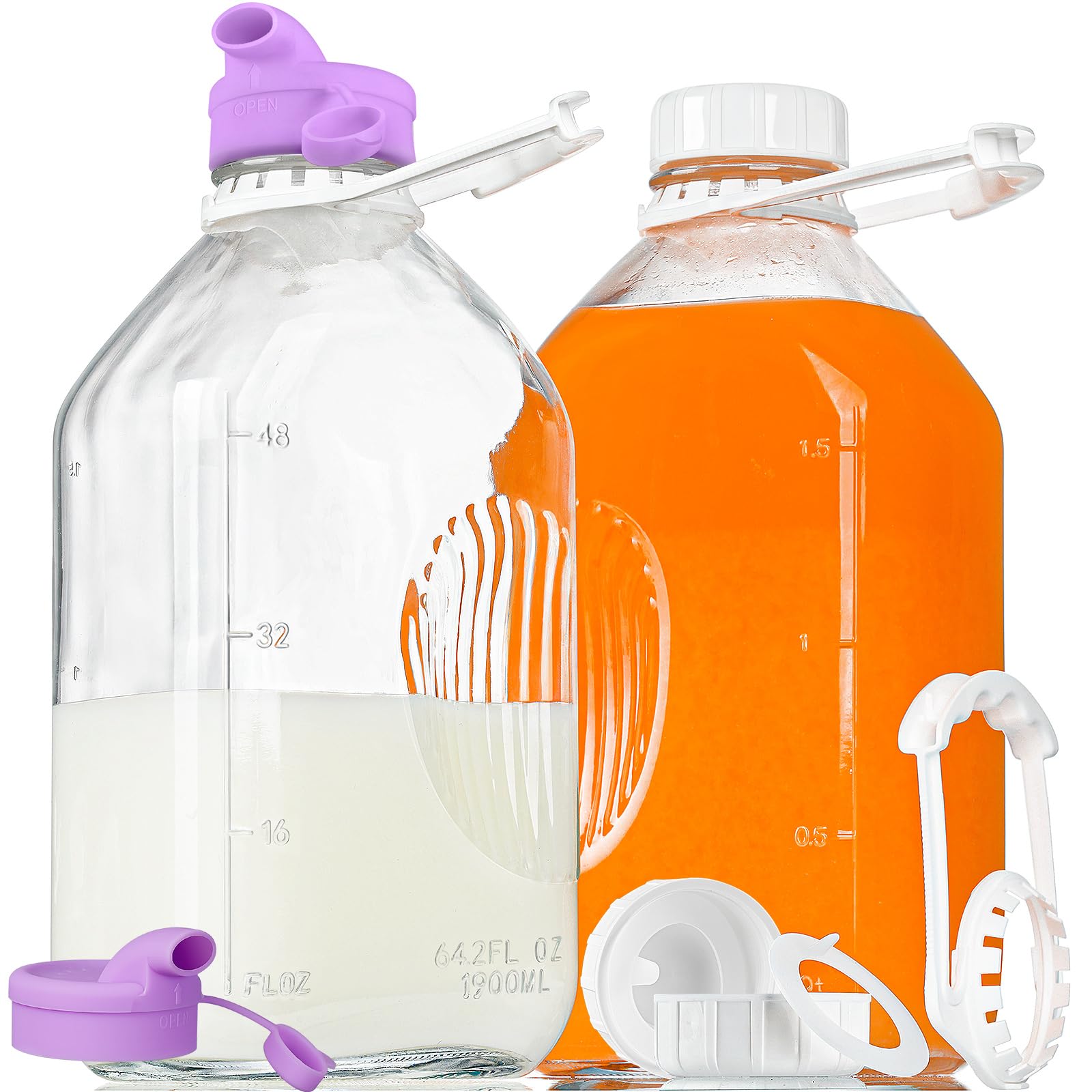 Ritayedet: botella de leche de vidrio con boquilla de silicona para vertidos controlados.