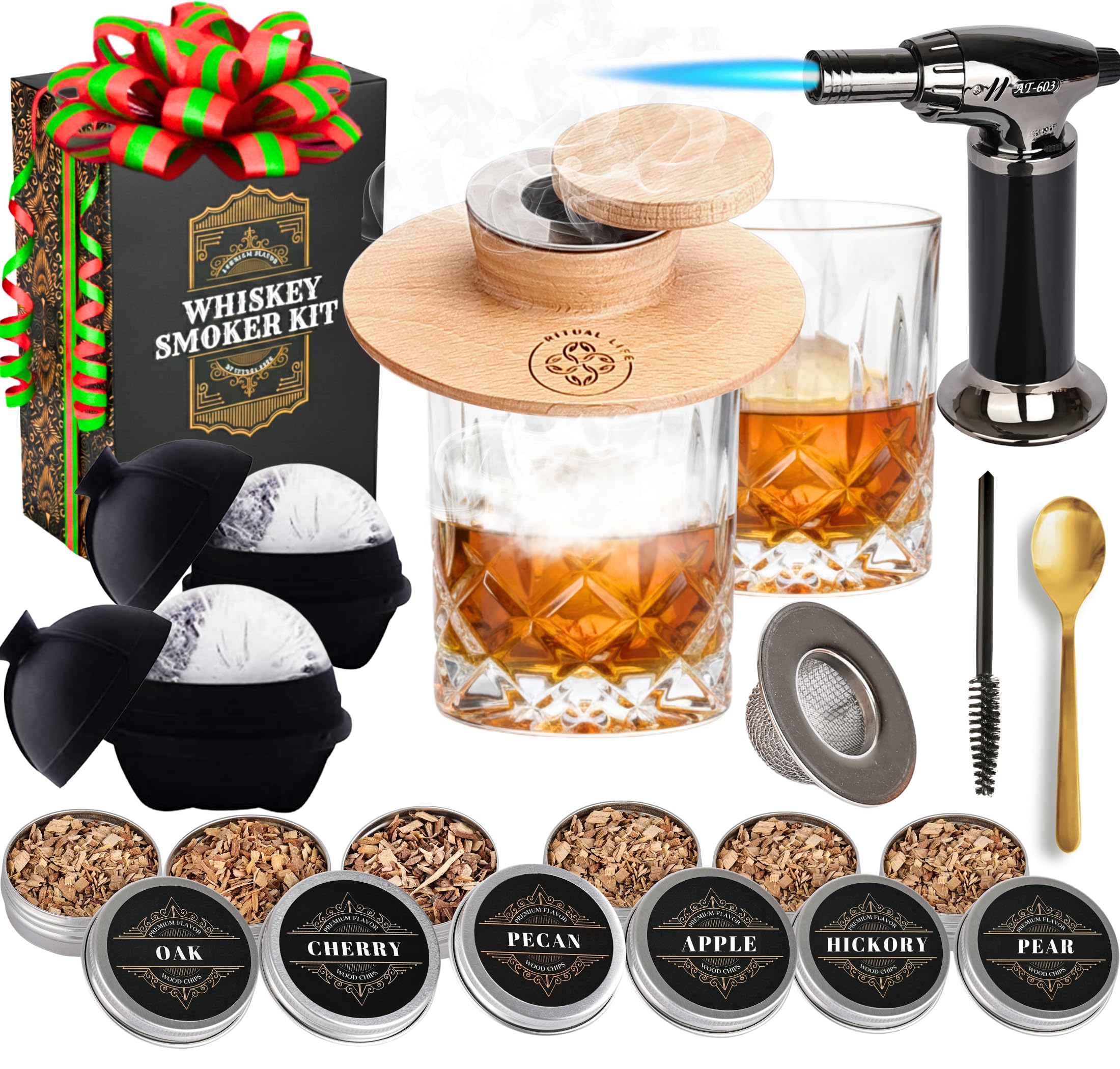 Ritual Life kit ahumador de whisky con tapa ergonómica para uso cómodo.