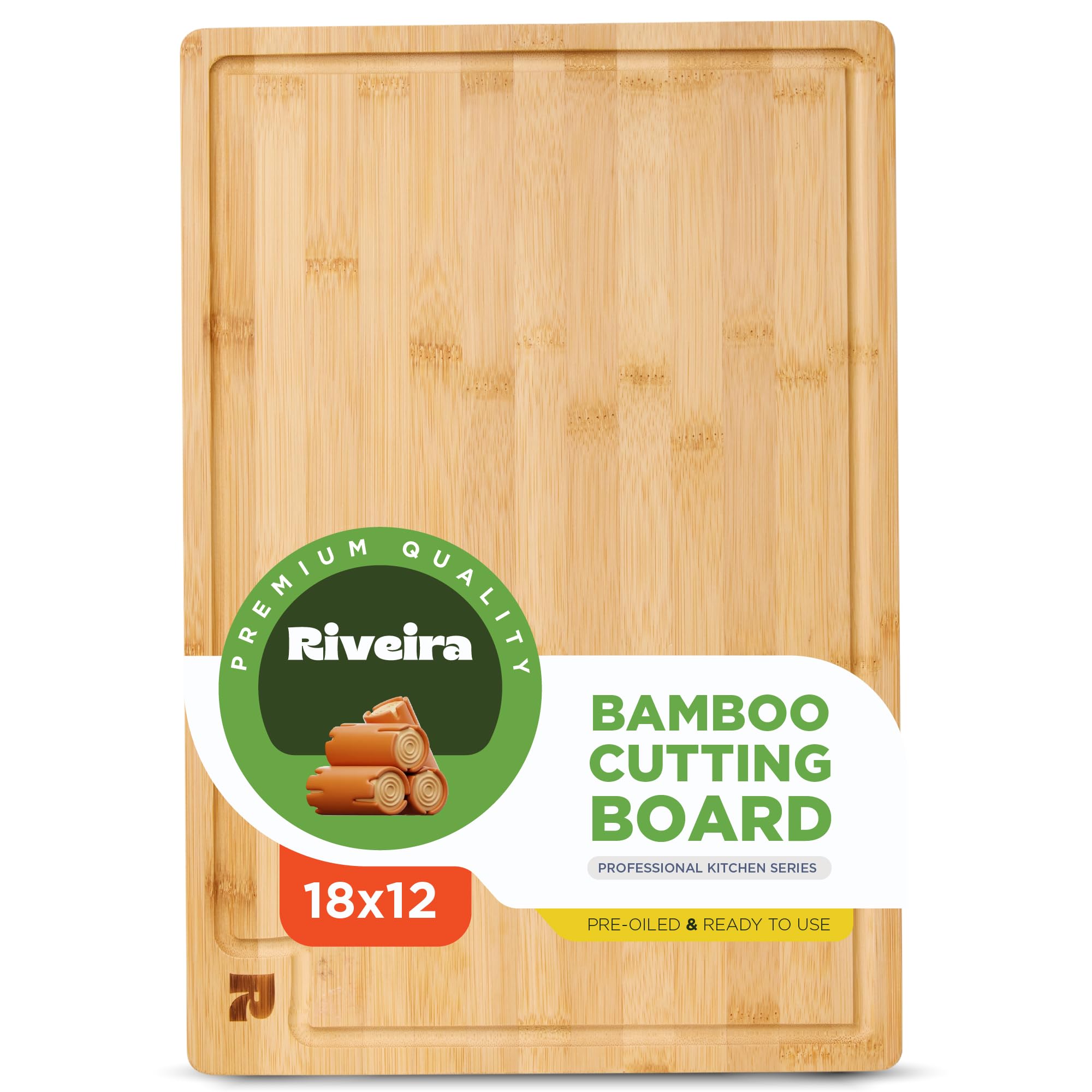 Riveira Grandeur de bambú, tabla 18x12, superficie duradera para uso diario.