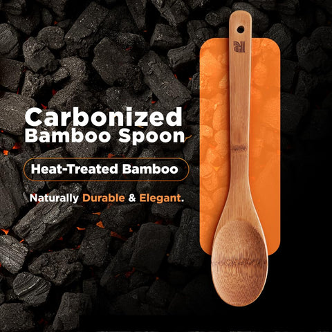 Riveira cucharas de bambú con cabezas contorneadas para uso preciso en cocina.